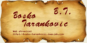 Boško Taranković vizit kartica